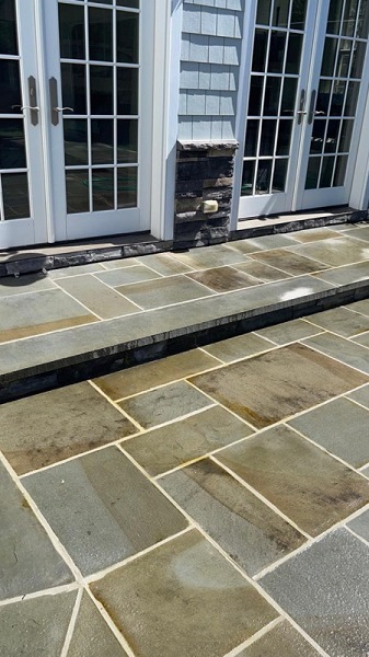 Bluestone patio with mortared joints — Smithtown, NY
