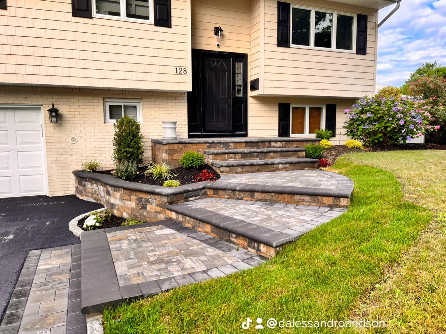 Paver steps leading up to a front stoop — Smithtown, NY